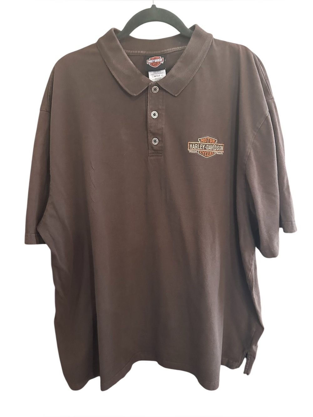 Harley-DavidsonLas Vegas Brown Short-Sleeve Polo with Embroidered Logo 3XL